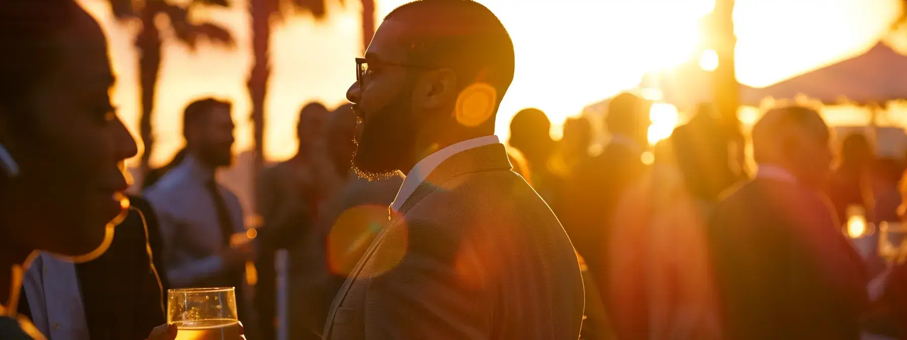 a person networking with influencers at a bustling san diego event.